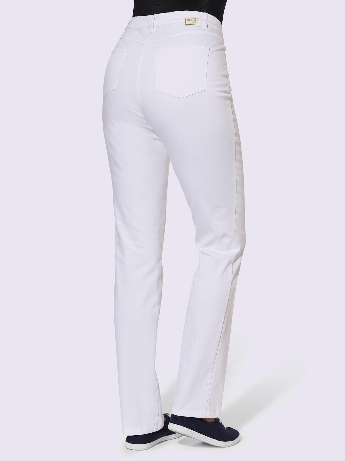 Pantalon mélanges matières perfect fit 4 poches coupes droite