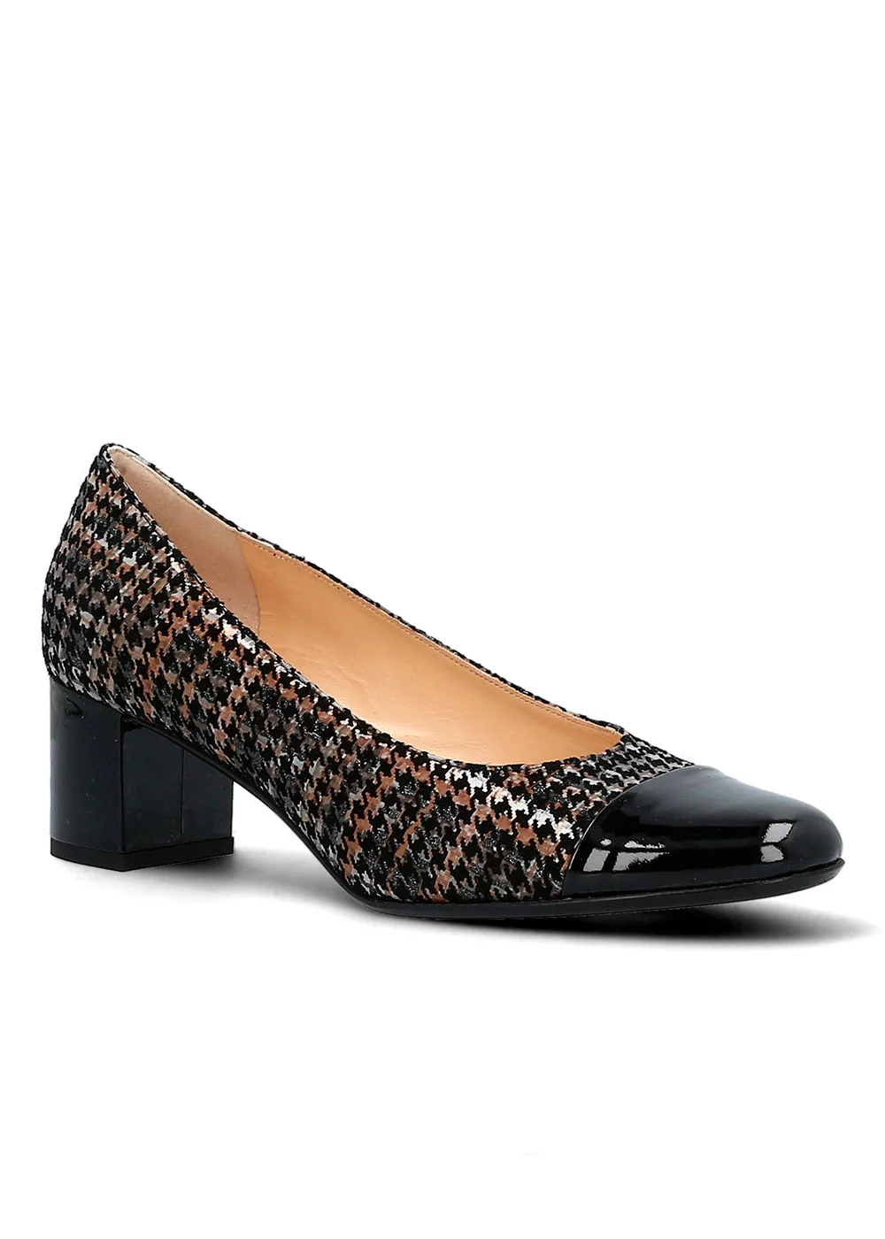 ESCARPIN EMPOLI CUIR FANTAISIE ET POINTE VERNIS