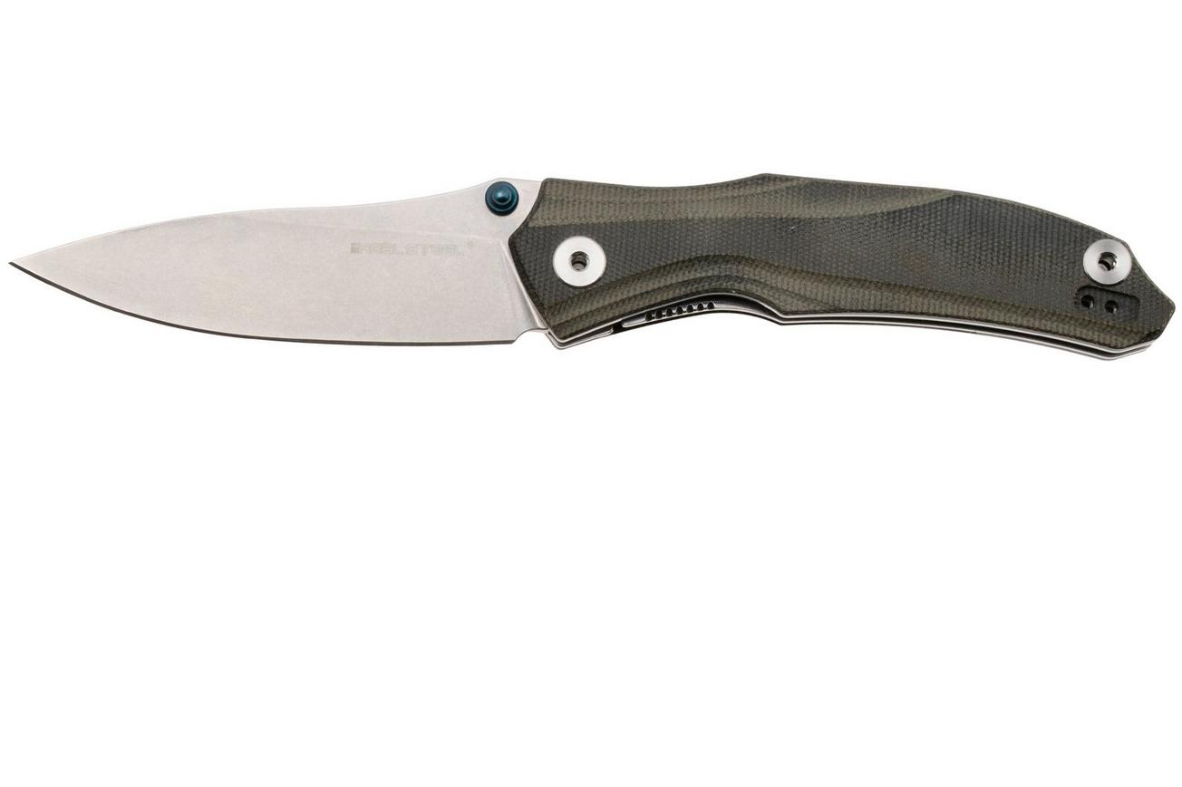 Real Steel Horus E802 Stonewashed 14C28N, Grey Micarta, zakmes