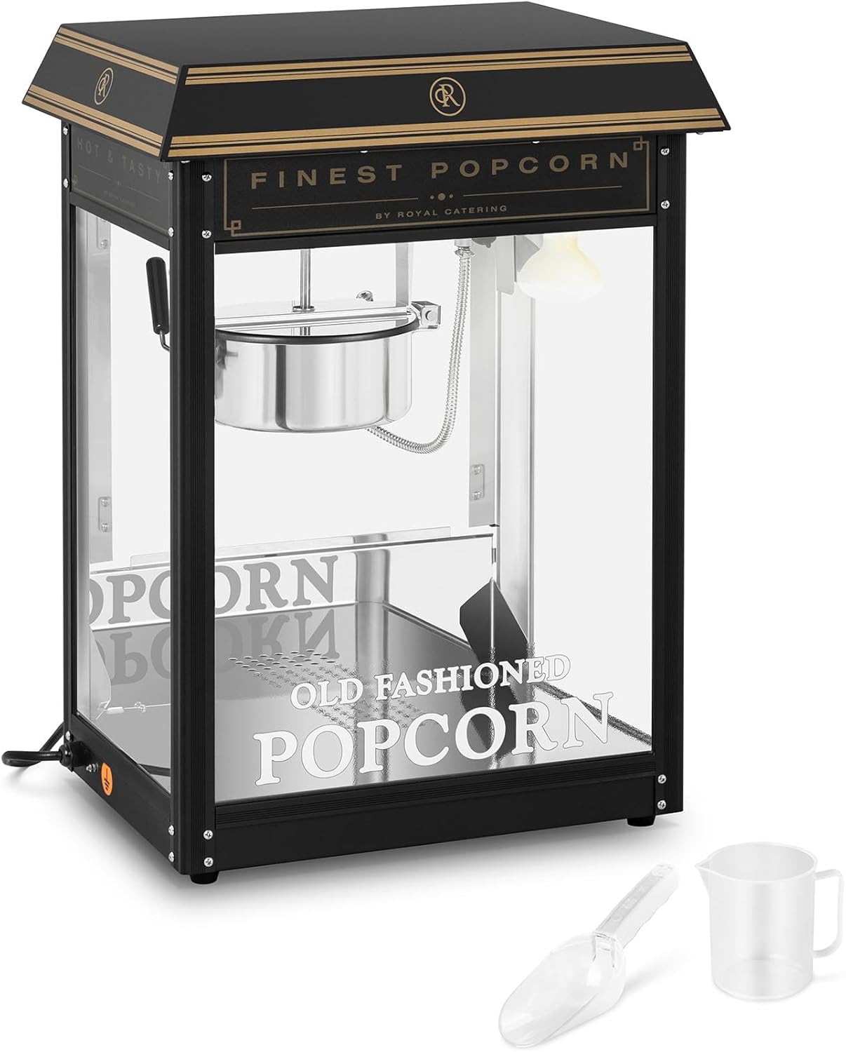 Royal Catering Retro Popcornmaschine 1500 W 5 kg/h golden & schwarz Popcornmaker