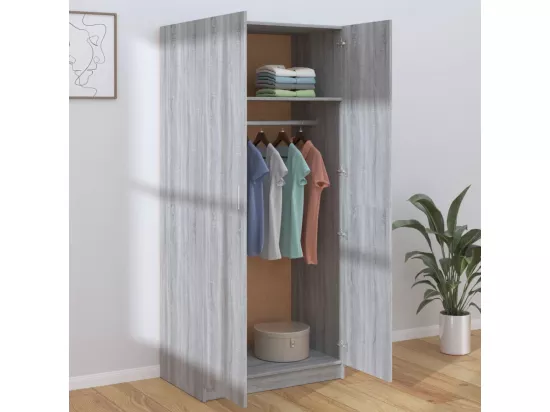 Garde-robe Sonoma gris 80x52x180 cm Bois d'ingénierie