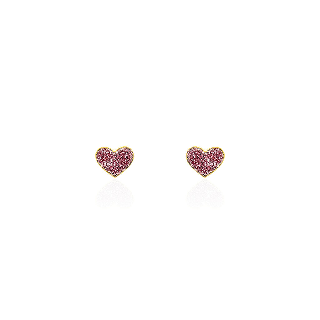Boucles D'oreilles Puces Cerine Coeur Or Jaune