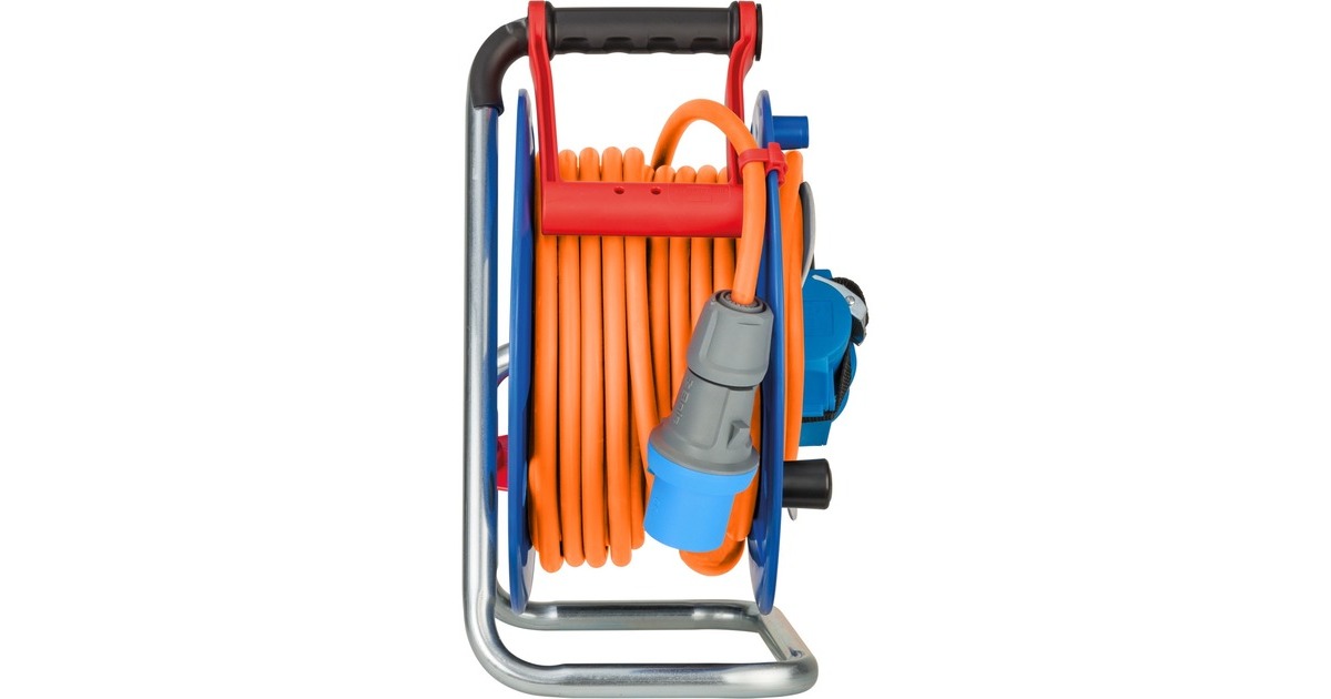 BrennenstuhlCEE-kabelhaspel met 23+2m RN-Kabel in oranje  (Blauw/oranje, 25m (23+2m) RN-kabel)