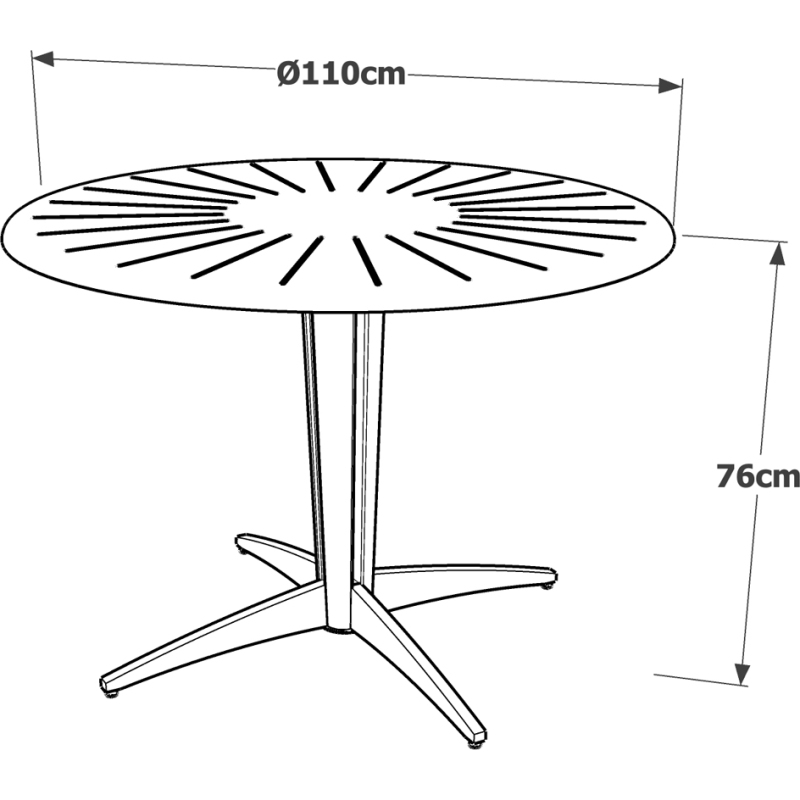 Table d'extérieur ronde OUDON - structure aluminium