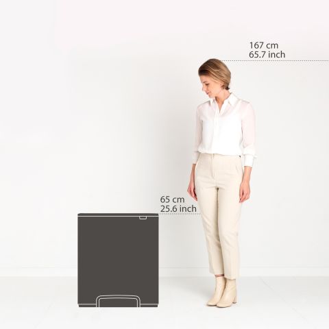 Bo Pedaalemmer, 1 binnenemmer, 60 liter - Matt Steel Fingerprint Proof