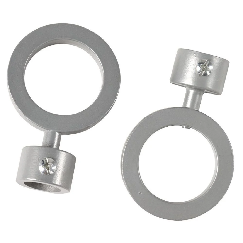 Embout tringle à rideau Ø16 mm métal forme ronde gris mat x2