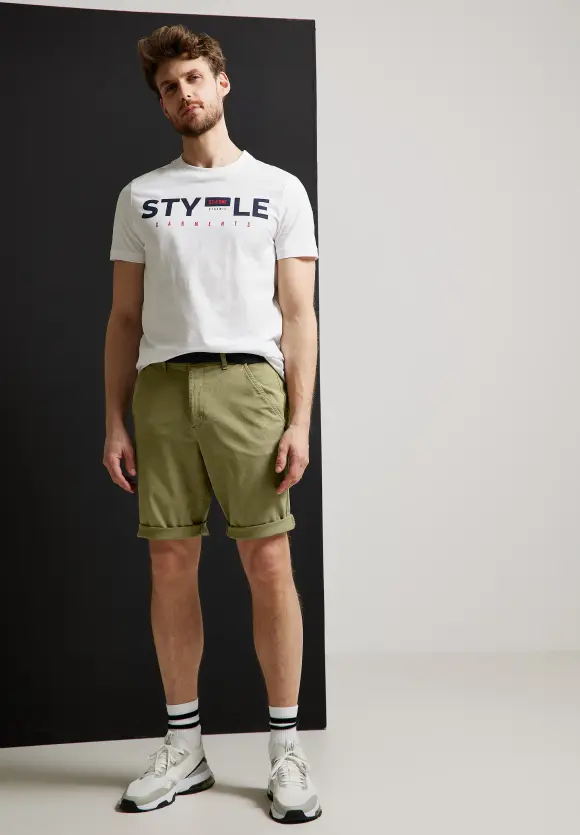 Regular Fit Chino Shorts - thyme green