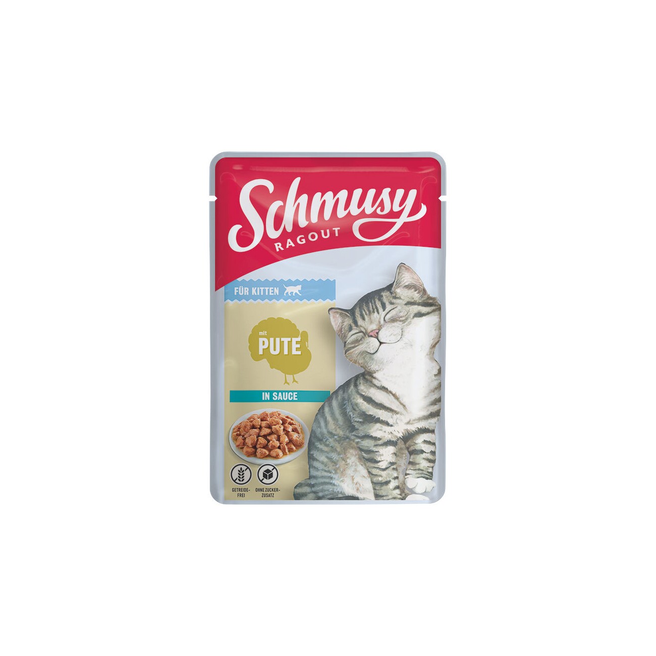 Schmusy Ragout Nassfutter Kitten in Sauce Pute 22x100 g