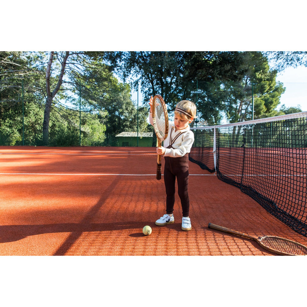 Køb Silly Silas Chocolate Brown Striped Footless Strømpebukser