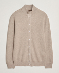 Stenströms Knitted Textured Merino Cardigan Beige