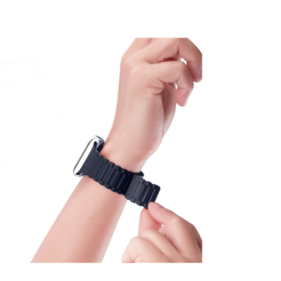 Apple Watch (42/41/40/38 mm) Silikon Sport Armband mit Magnetverschluss (Gelenkumfang: 165-230mm) - Blau
