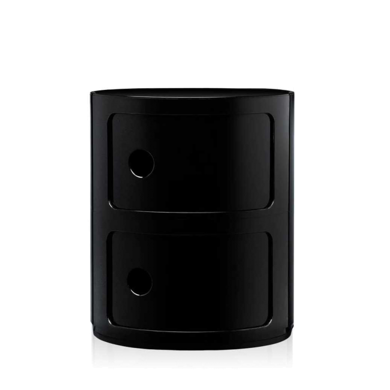 Kartell Componibili kast Ø32 nachtkastje (2 comp.) mat zwart