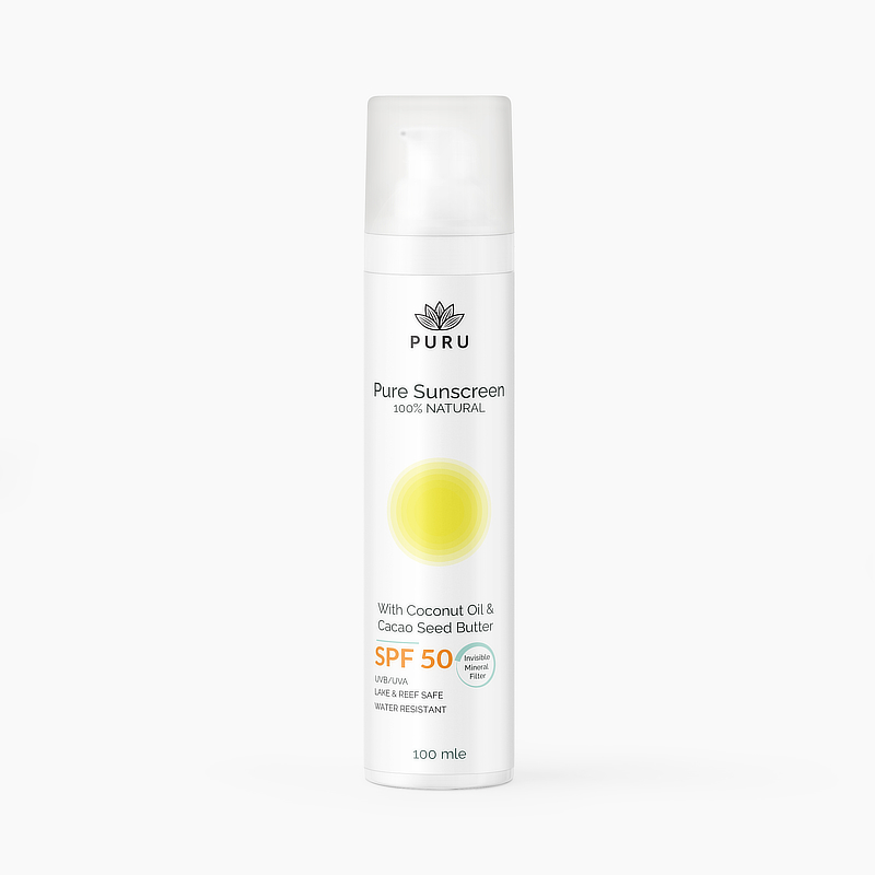 PURU Pure Sonnencreme<br>100 ml, Rundflasche, Creme, SPF50