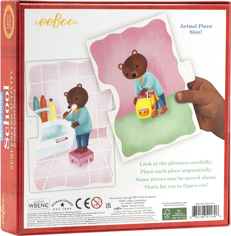 eeBoo eeBoo - Jumbo puslespil 10 brk - Skole