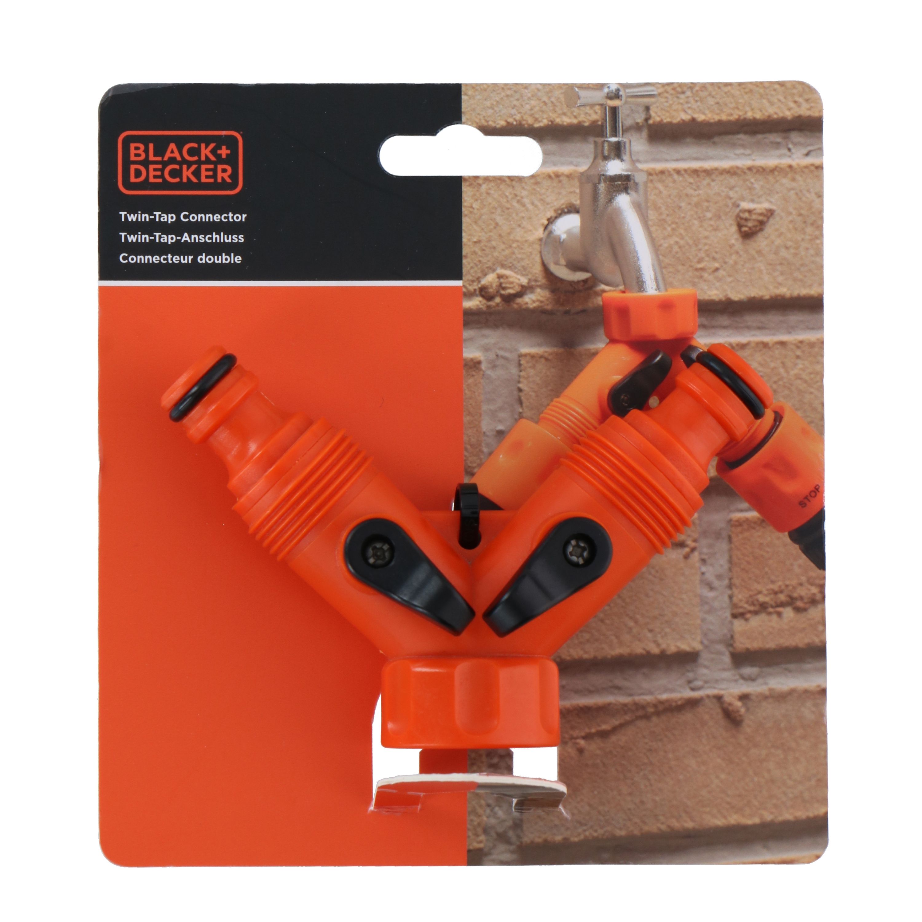 Wasserverteiler 2-Wege orange/schwarz