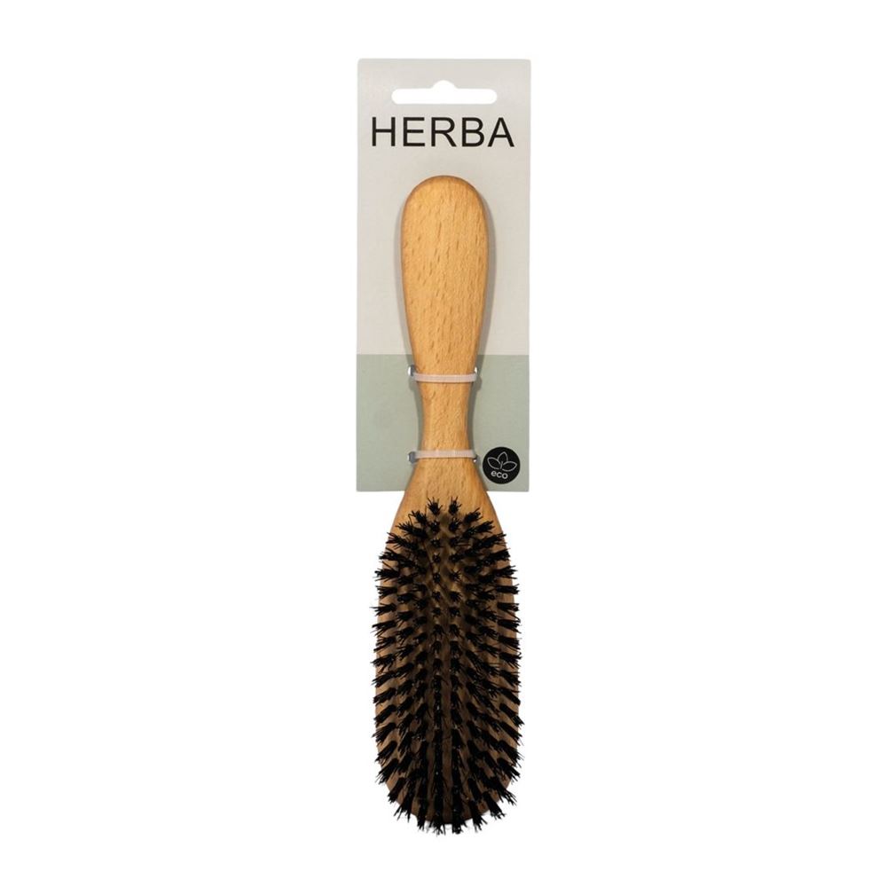 HERBA Haarbürste Wildschweinborsten 21.5cm Buchenholz 1 Stk