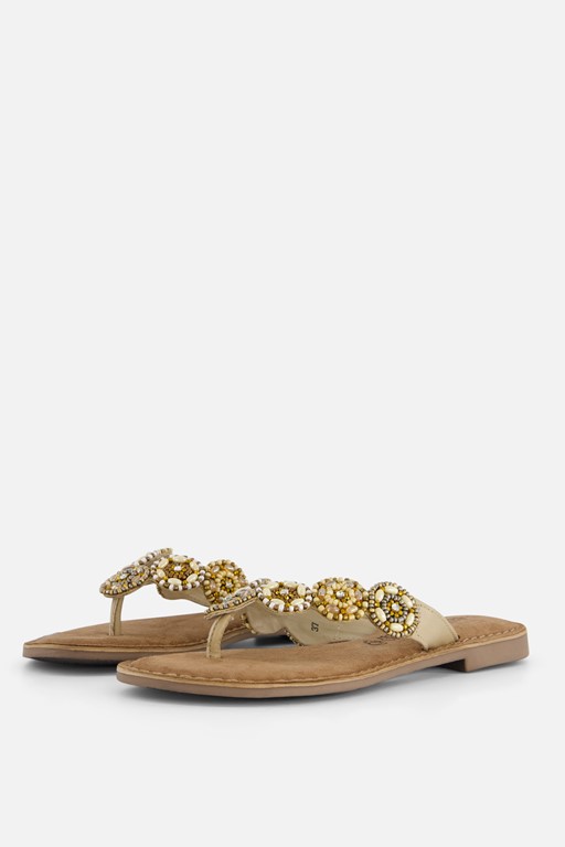 Lazamani Slippers beige Leer