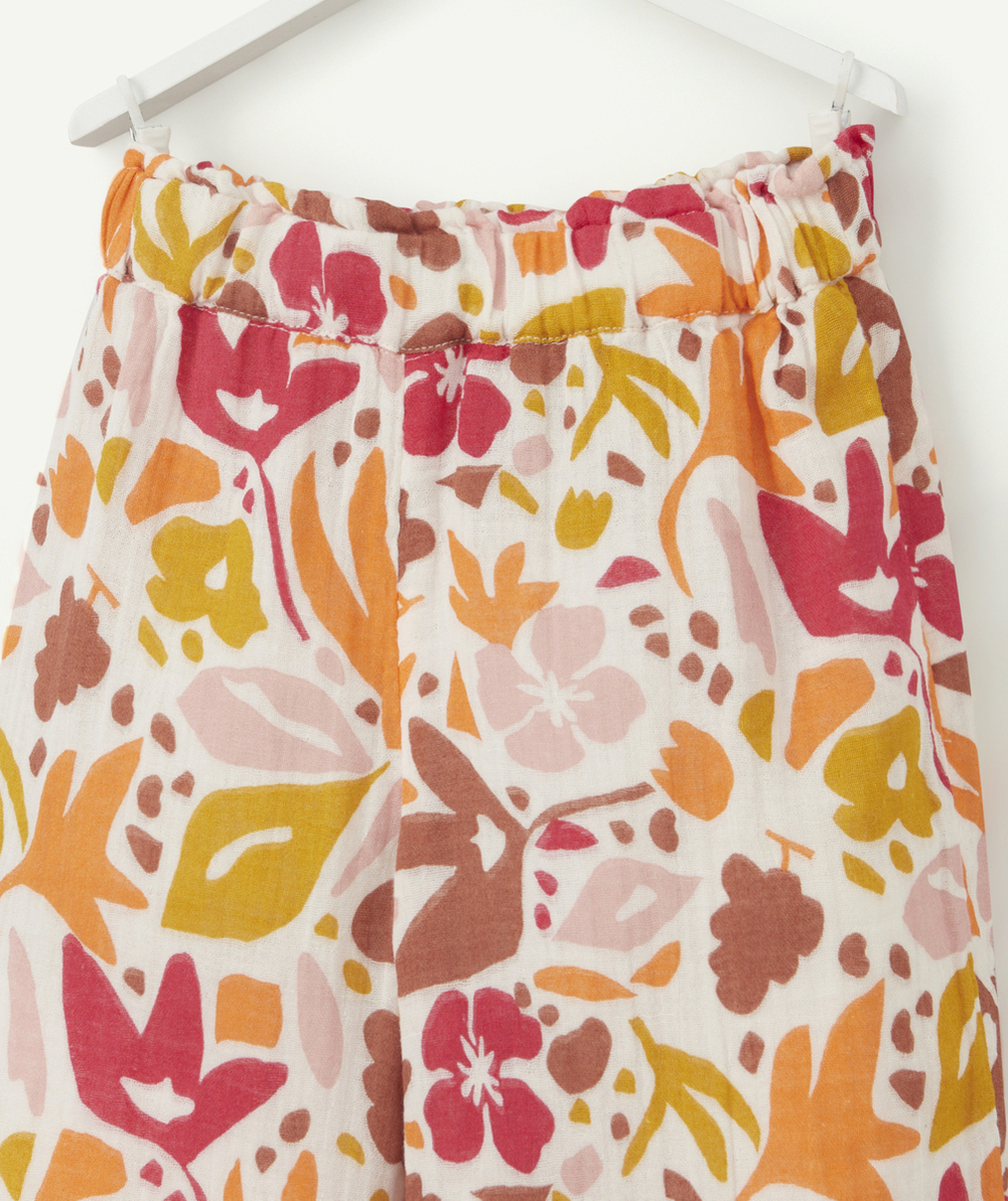 PANTALON FLUIDE ÉVOLUTIF EN GAZE DE COTON IMPRIMÉ COLORÉ