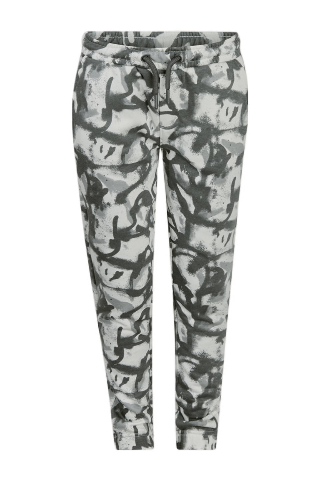 Shoeby regular fit broek met all over print grijs/wit