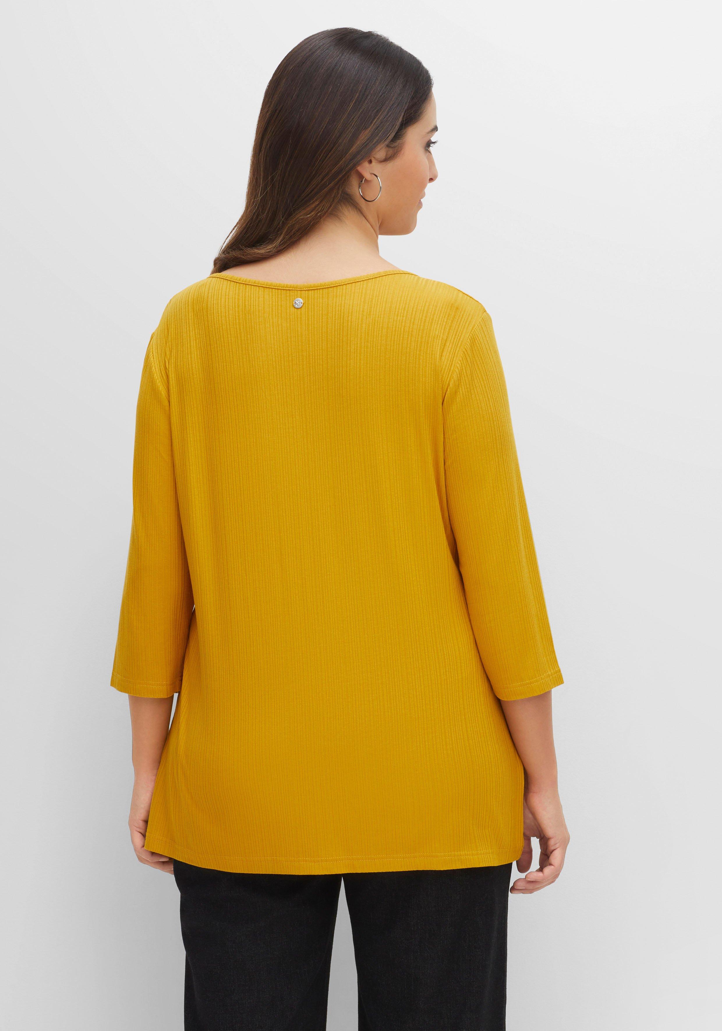 Shirt mit 3/4-Ärmeln und V-Ausschnitt