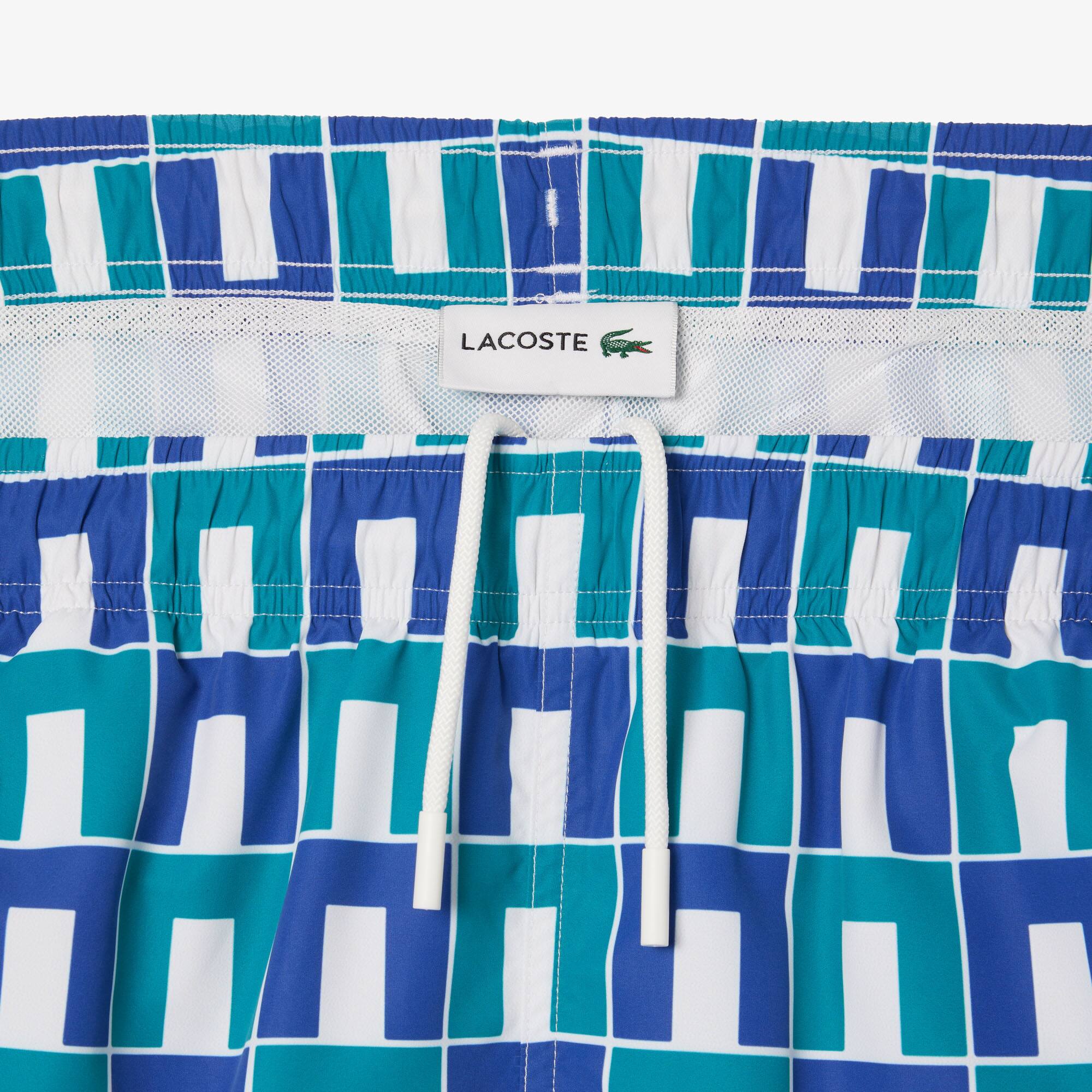 Mittellange Badehose mit Robert George Aufdruck Badebekleidung - Weiss - Lacoste - Herren