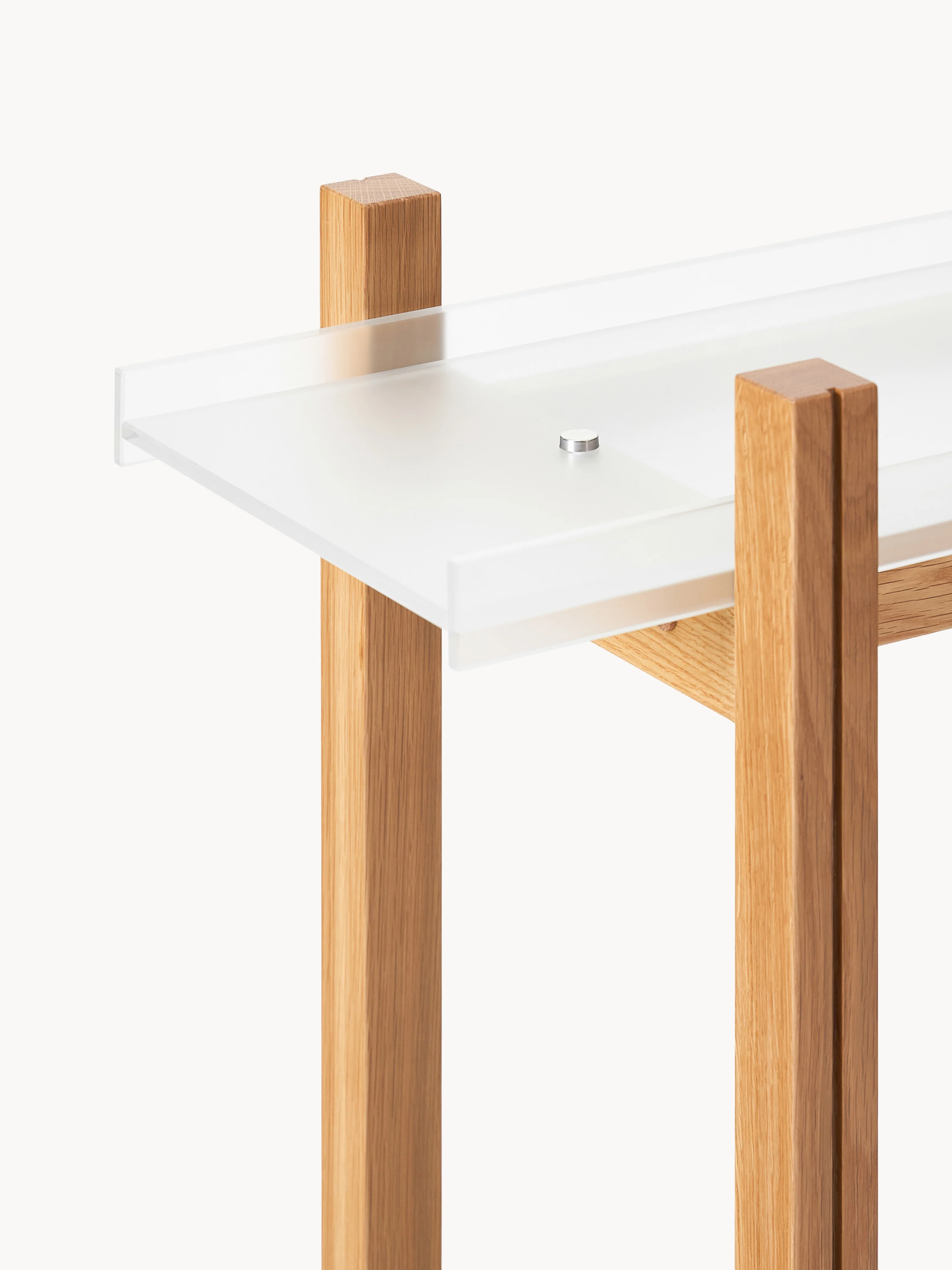 Wandrek Alex van eikenhout met glazen planken