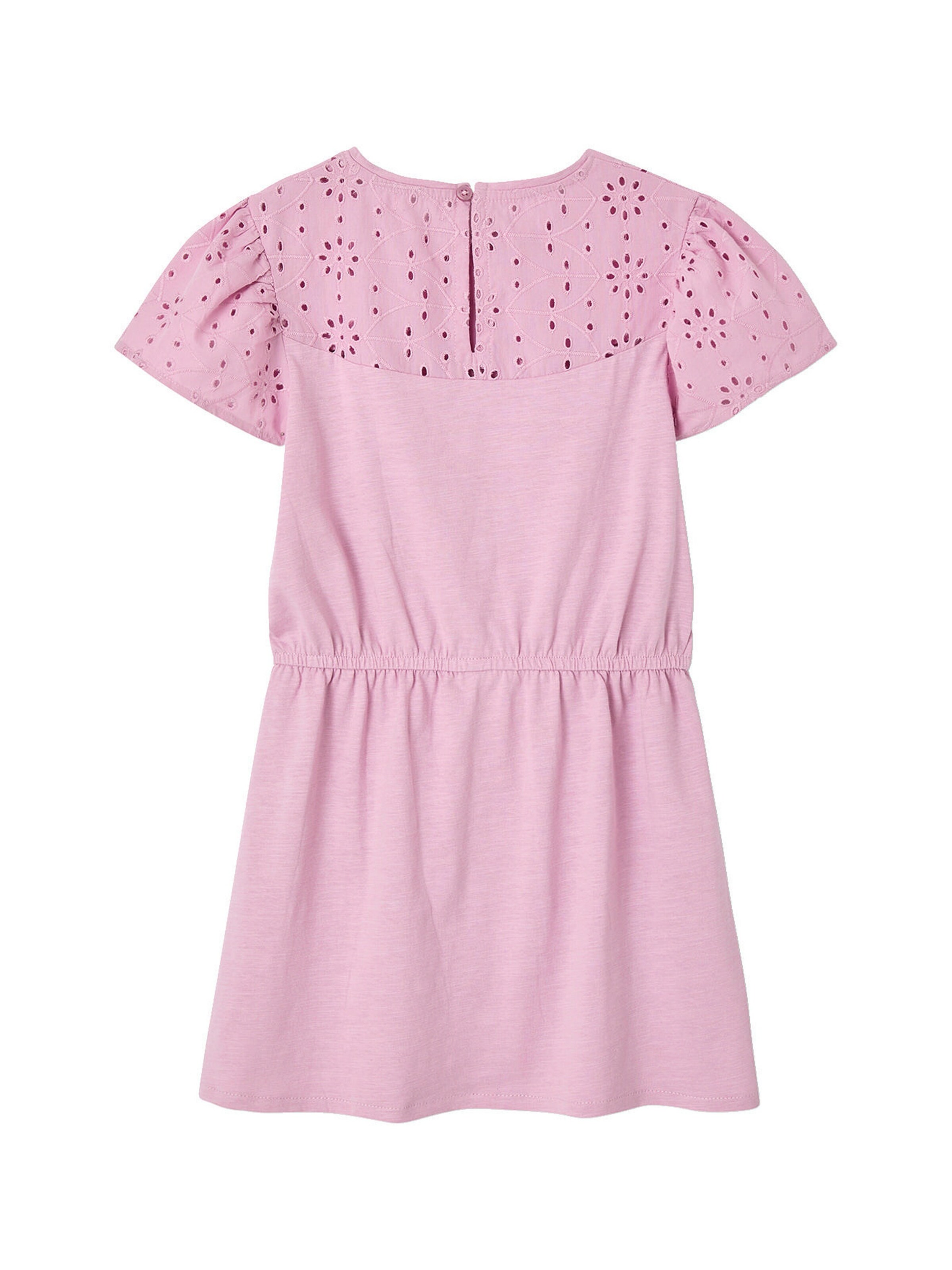 Vertbaudet Mädchen Kleid mit Lochstickerei lila