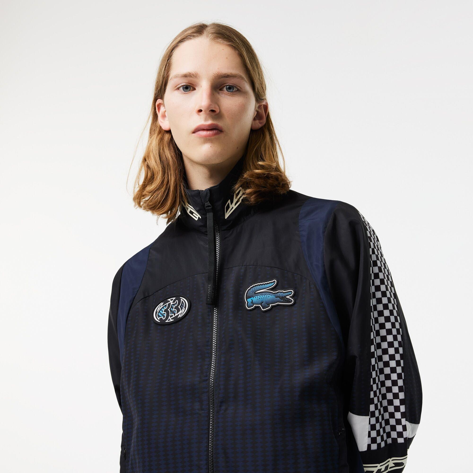 Lacoste Ombre Checkerboard Print Track Jacket
