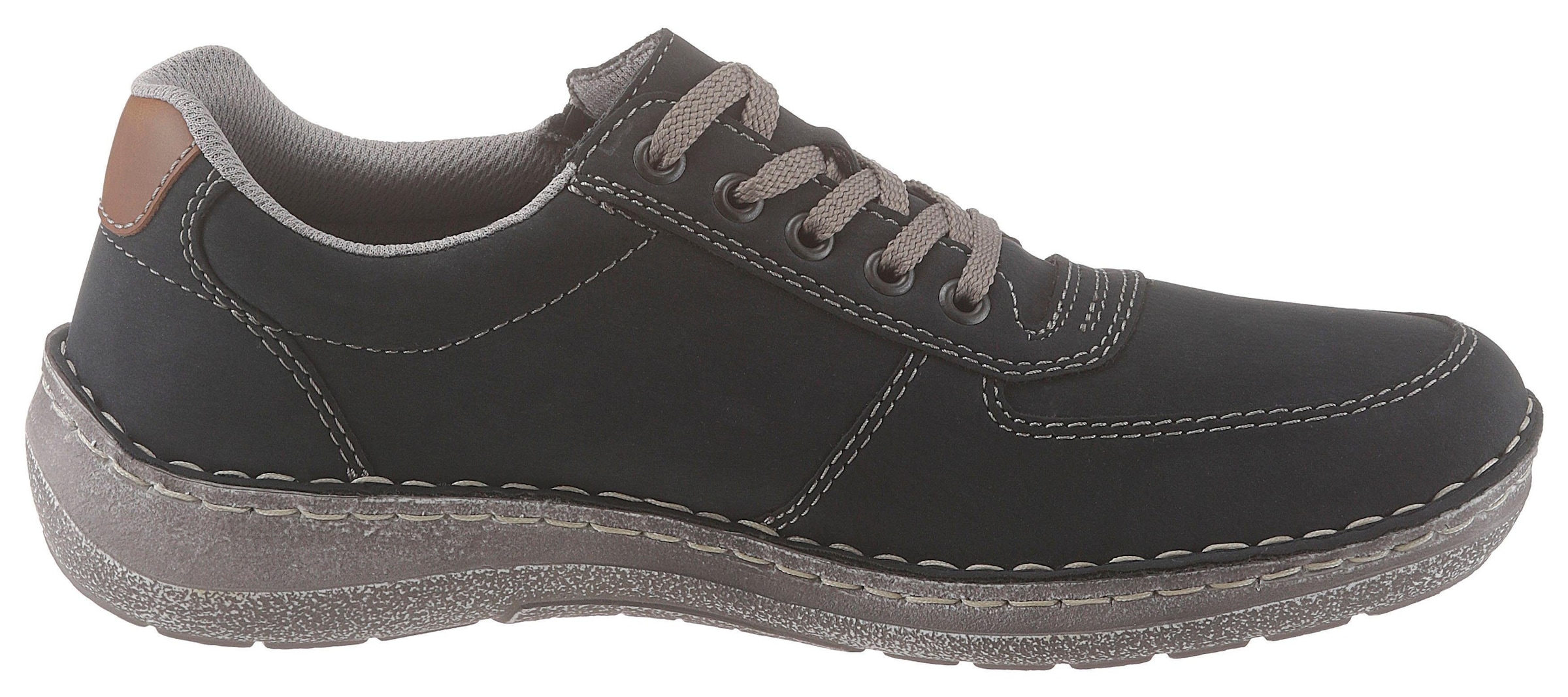 Rieker Schnürschuh  mit seitlichem Reissverschluss, Freizeitschuh, Halbschuh, Schnürschuh