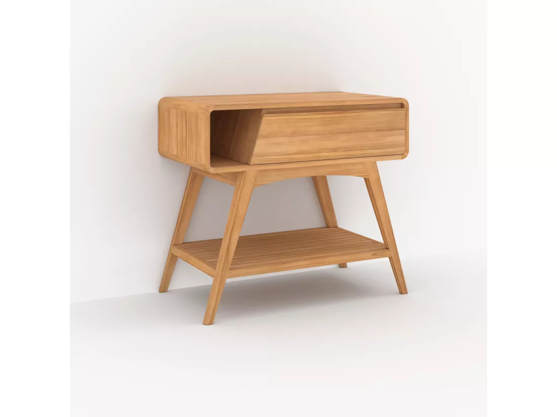 Meuble de salle de bain en bois de teck 90 cm - Kafa