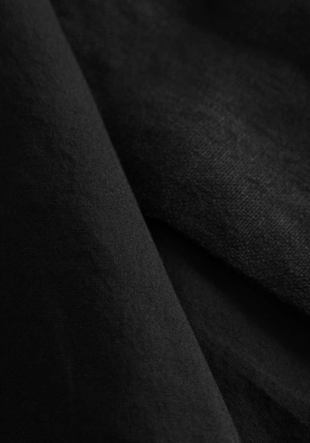 Knowledge Cotton Apparel Wickelrock Linen Wrap Short Skirt Black Jet