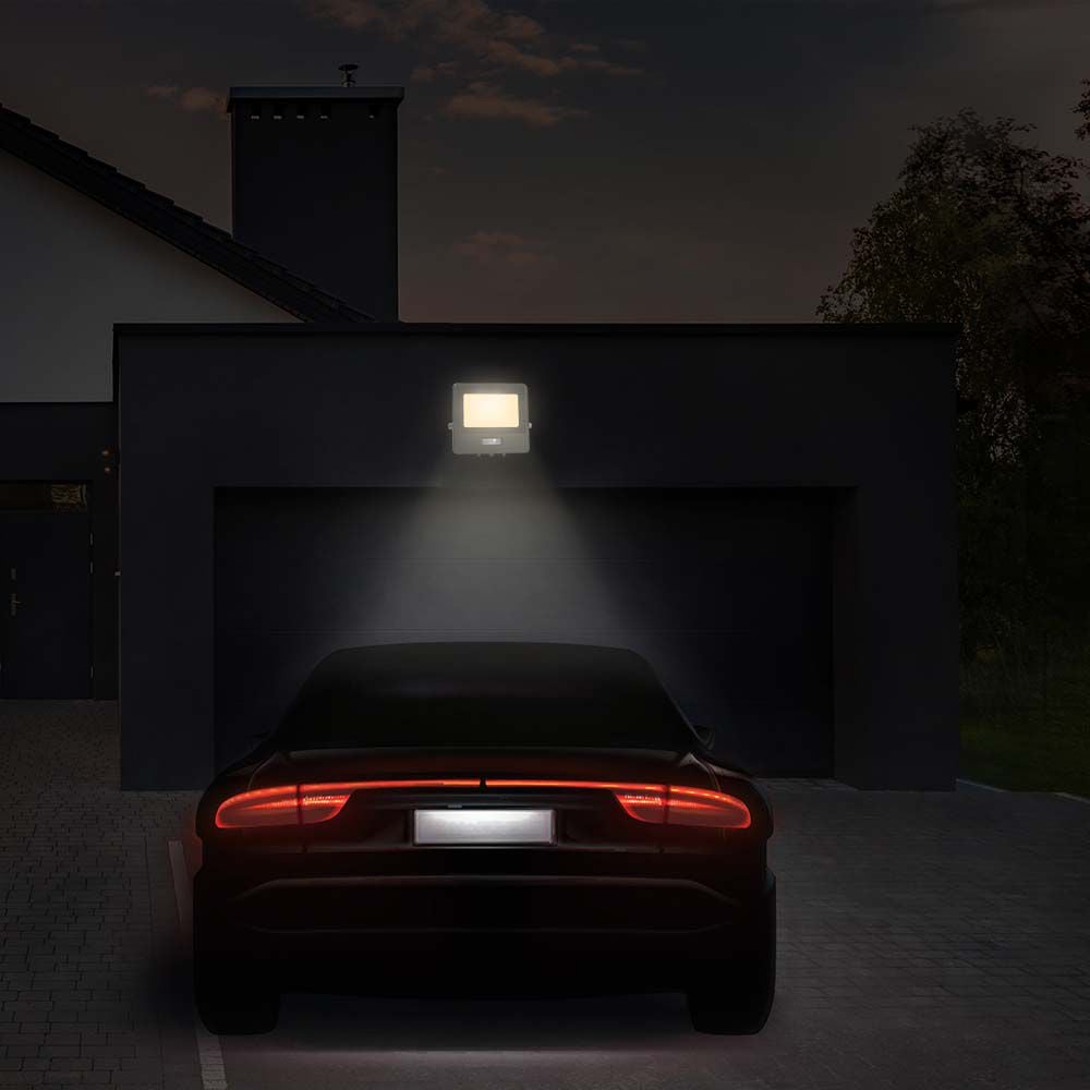 LED-schijnwerper met PIR-sensor - Samsung - IP65 - Wit - 20W - 1510 lumen - 4000K - 5 jaar - Modelnr.: VT-128S-W