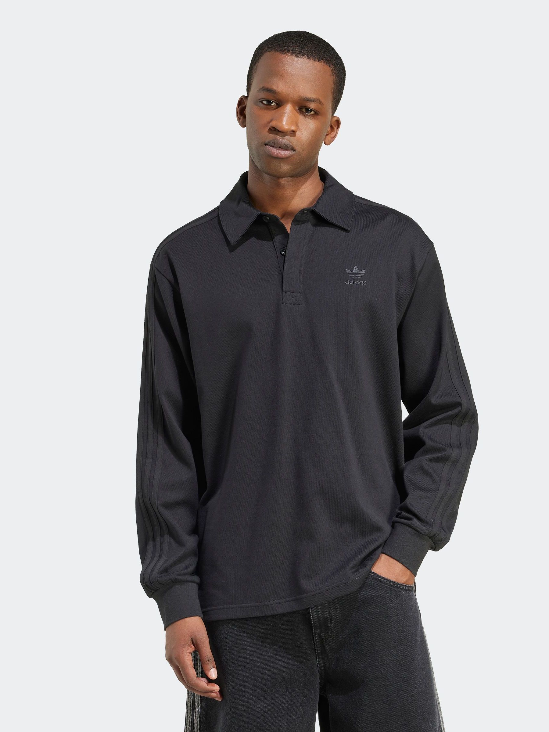 Zwart - adidas Originals Adicolor Rugby poloshirt