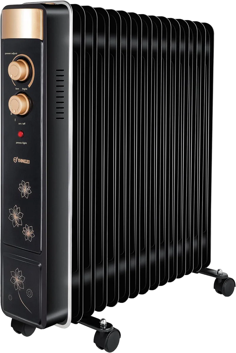 Radiateur Bain d’Huile 2000W avec Thermostat Réglable noir Vendos85