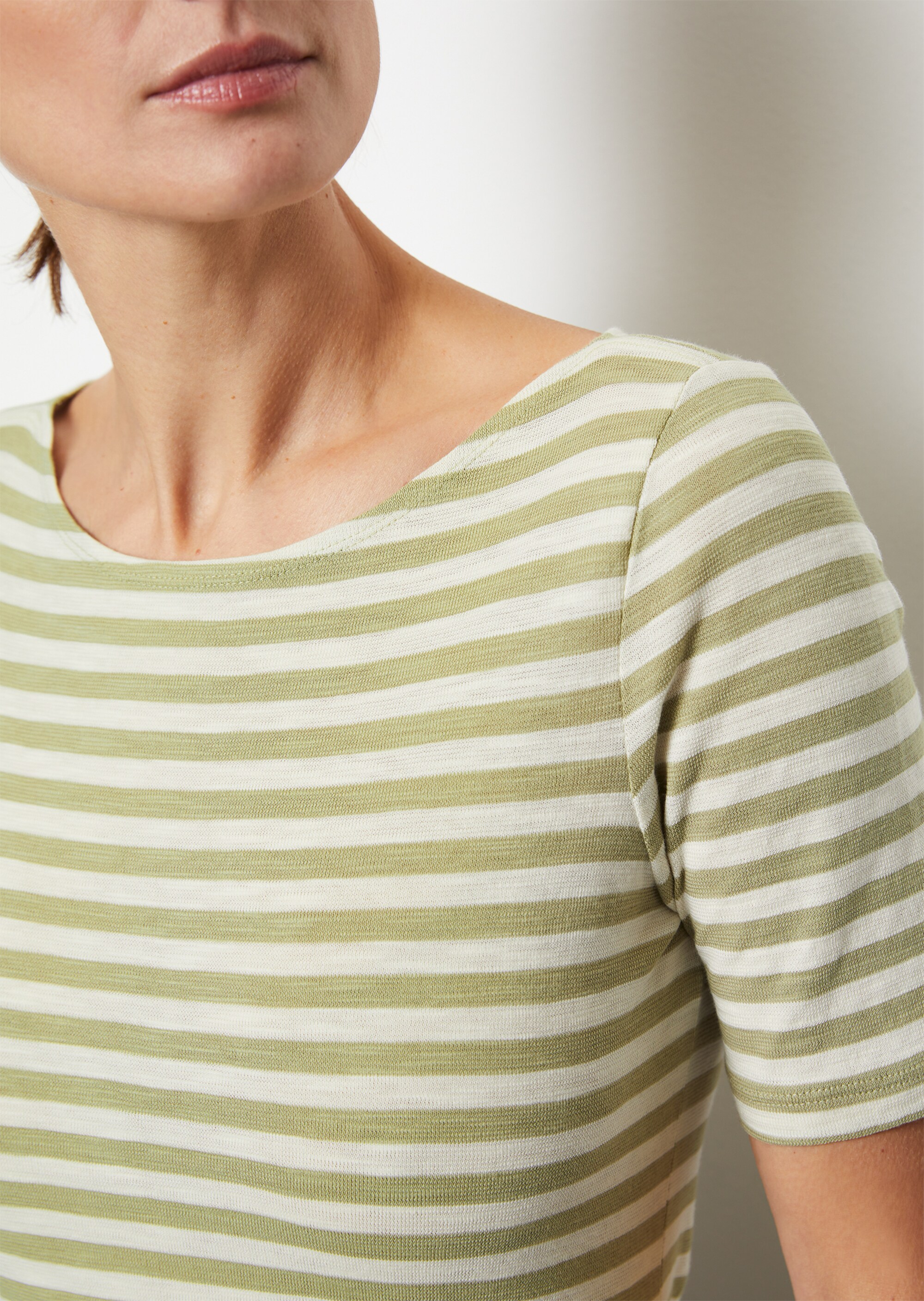 Gestreiftes T-Shirt slim aus Organic Cotton-Jersey