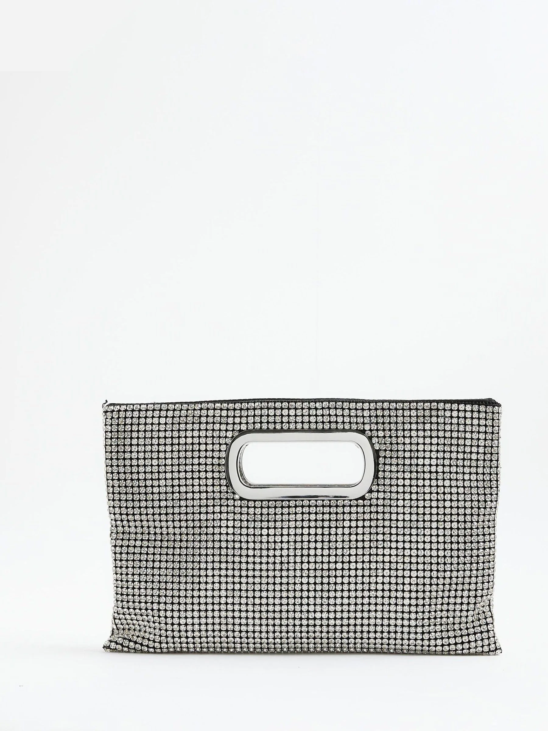 River Island Handle Diamante Clutch Bag