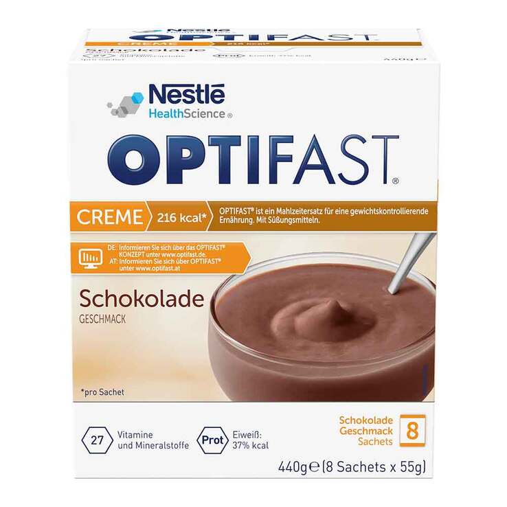 Optifast Creme Schokolade Pulver, 8X55 g