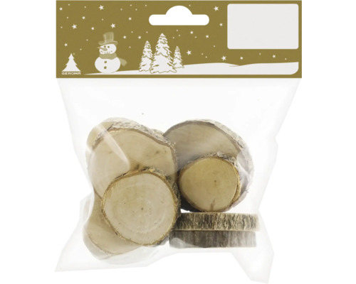 Kerstdecoratie houten schijfjes 3-5 cm naturel