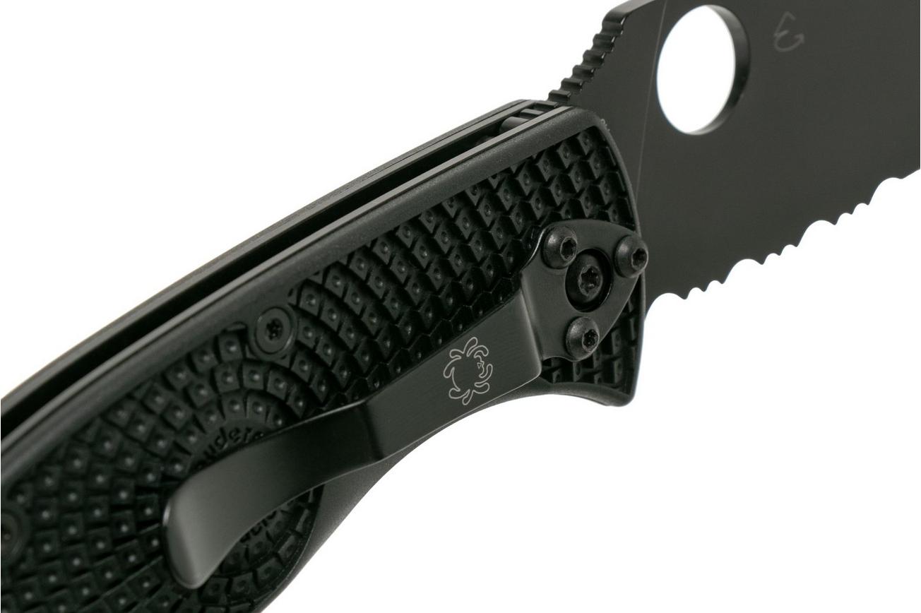 Spyderco Tenacious Lightweight Black C122PSBBK FRN partly serrated zakmes