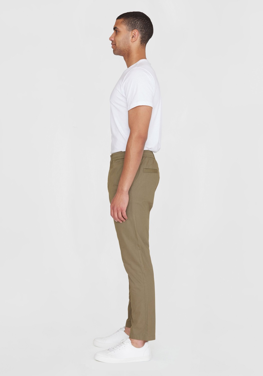 Knowledge Cotton Apparel Hose Tim Tapered Poplin Pants Burned Olive