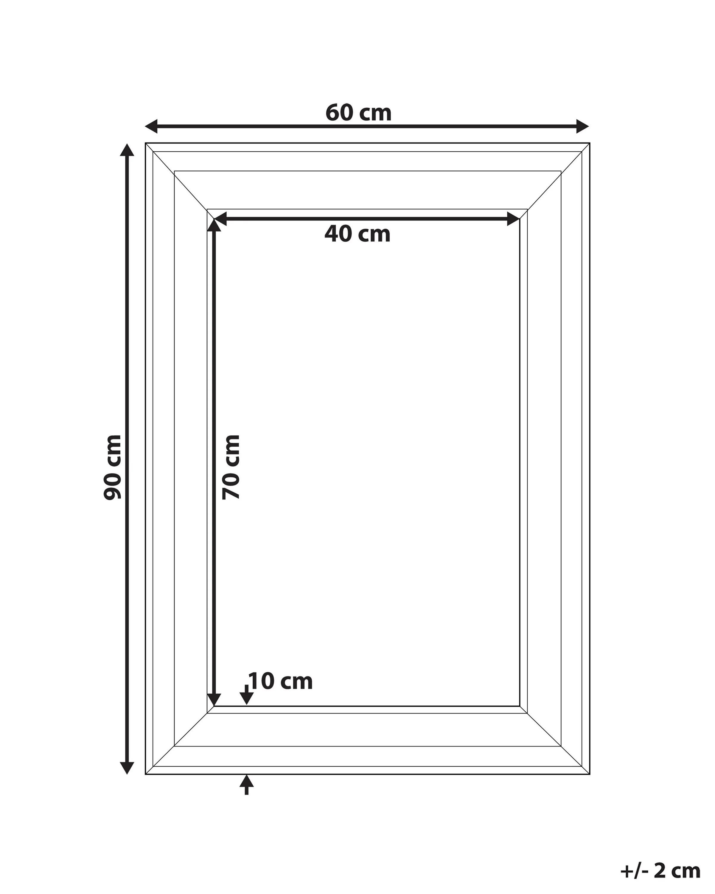 Wandspiegel LUNEL 60 cm 90 cm Wit