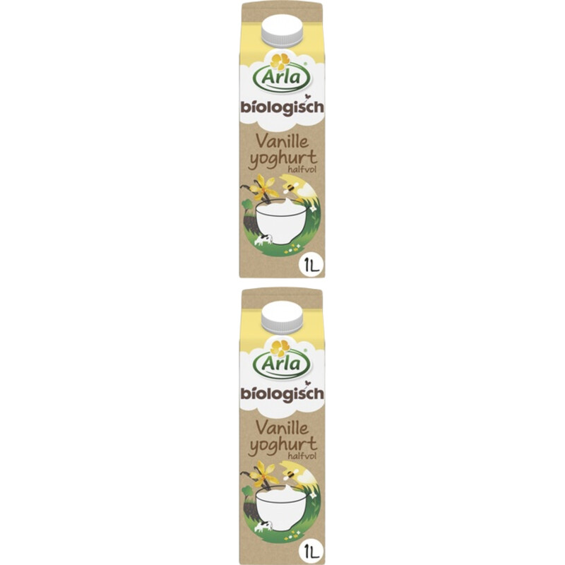 Arla Bio vanille yoghurt halfvol 2-pack