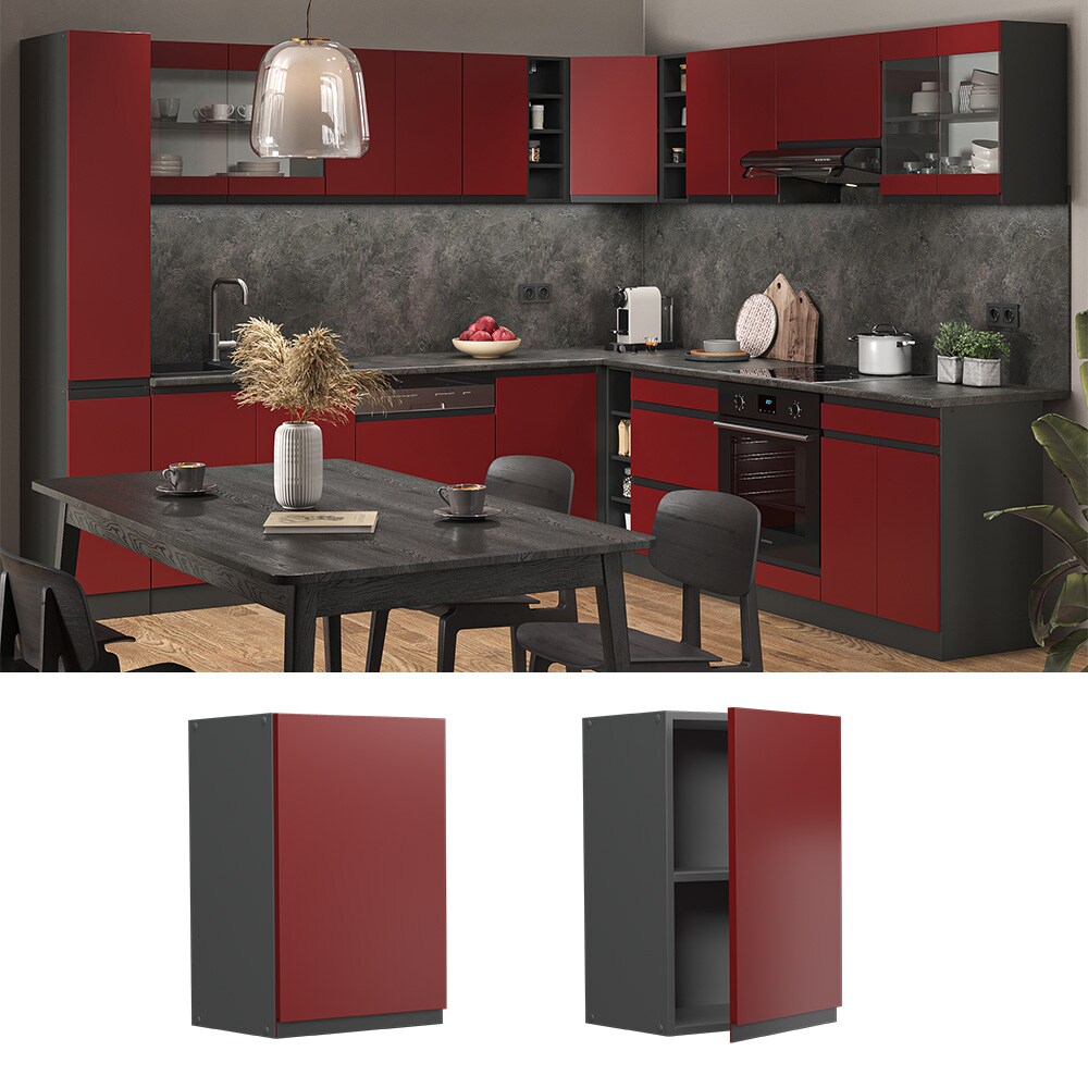 Vicco Hängeschrank Küchenschrank Küchenmöbel R-Line J-Shape Anthrazit Rot 40 cm modern
