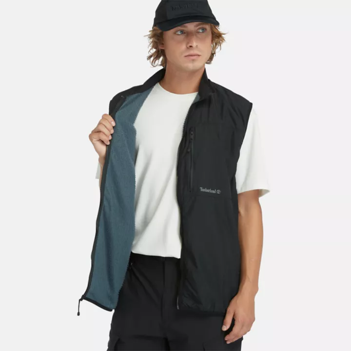 Gilet repliable Polartec ultra-léger pour homme en noir