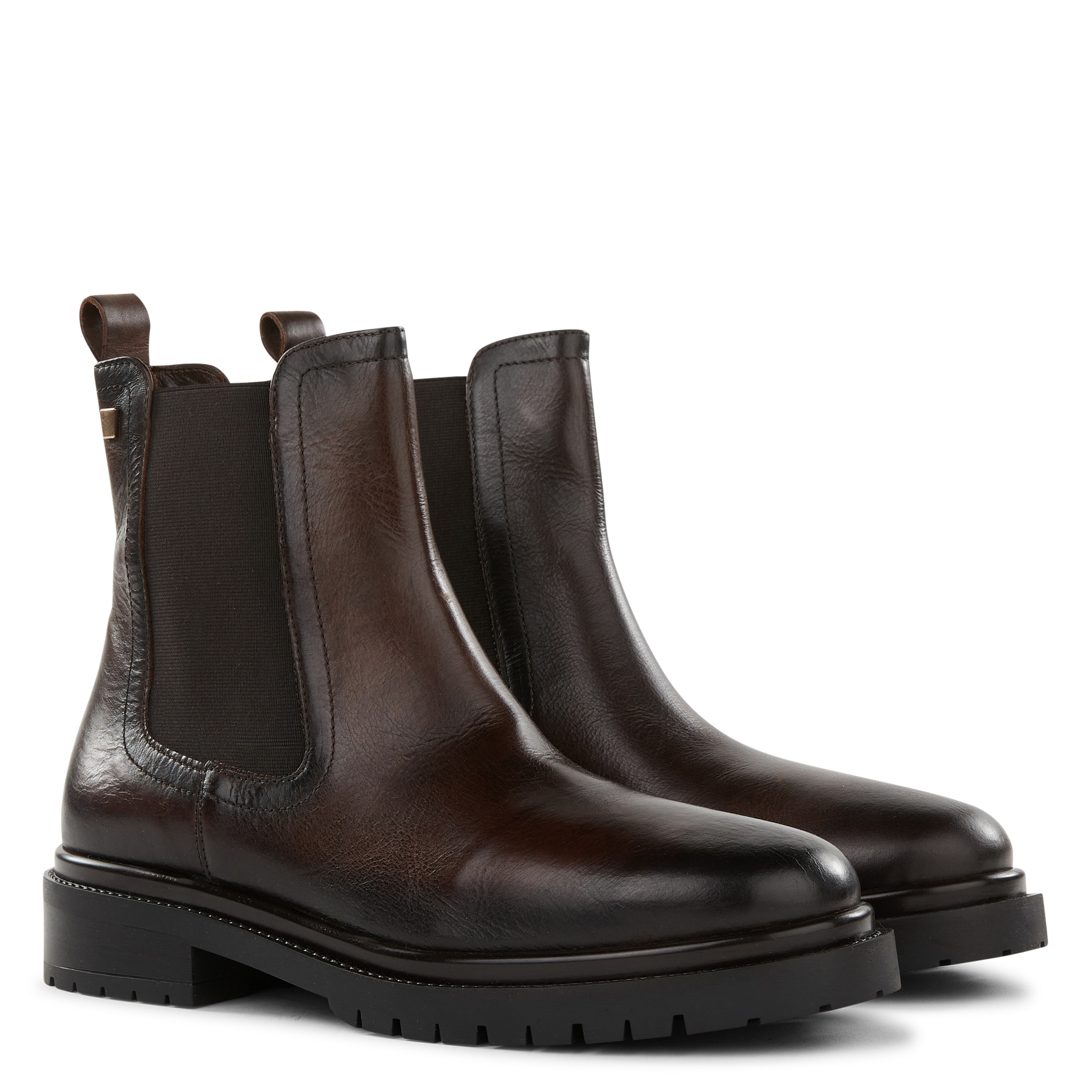 OTIS - Bottines crantées en cuir| Marron