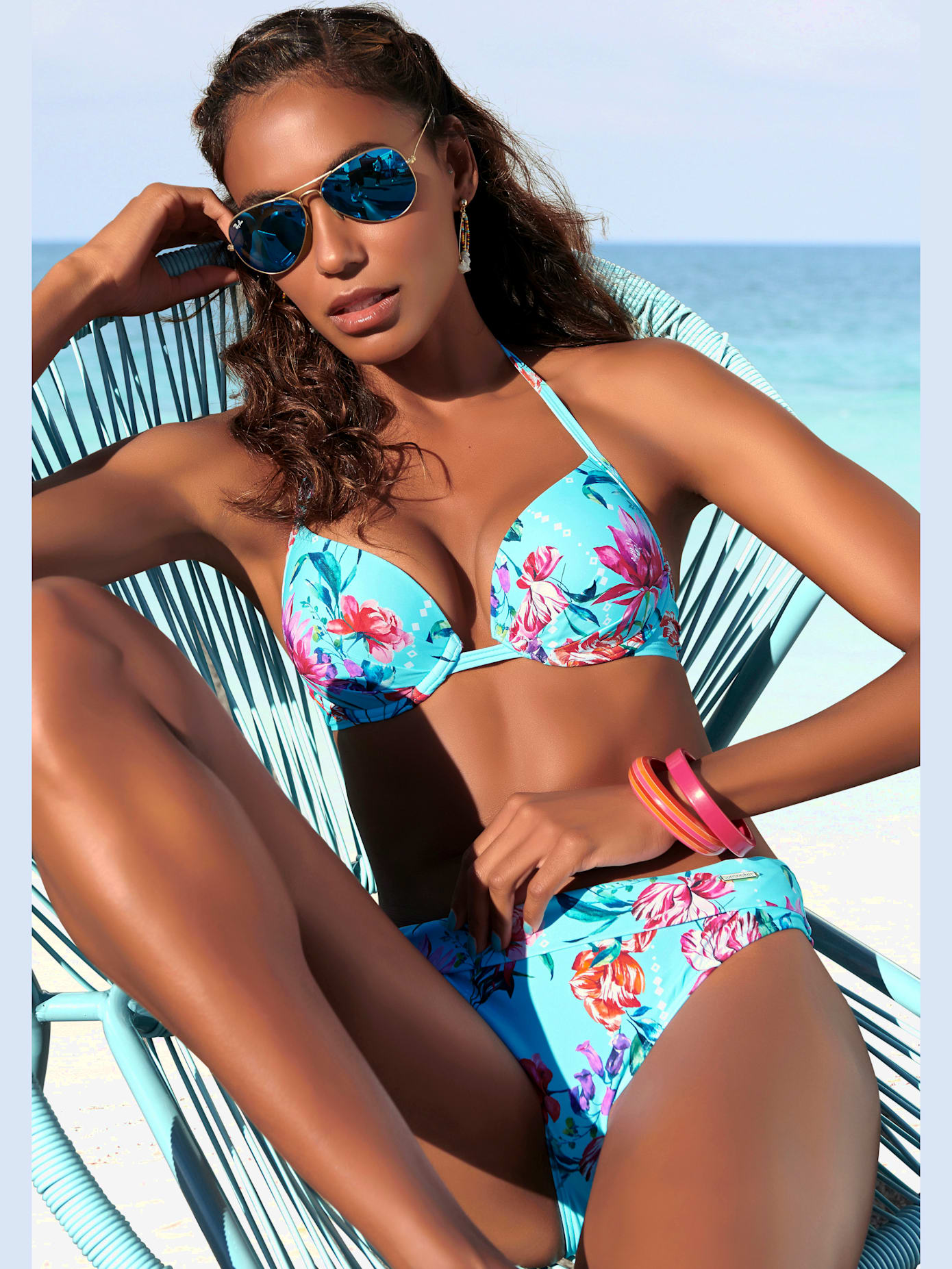 Bas de maillot de bain imprimé floral moderne