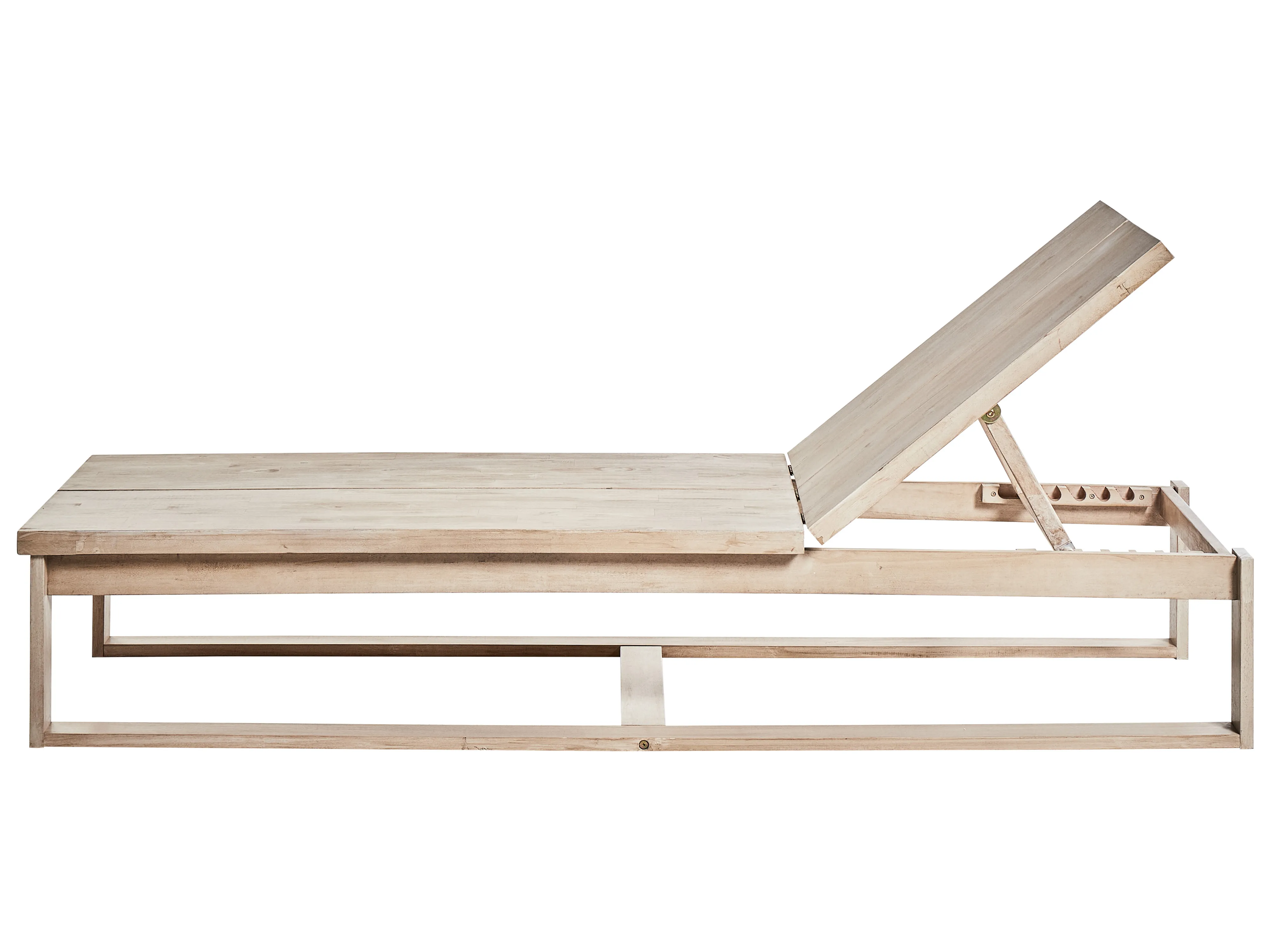 Set van 2 ligstoelen met kussens AZZANELLO Acaciahout Gebroken wit