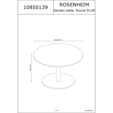 Rosenheim havebord - Rundt