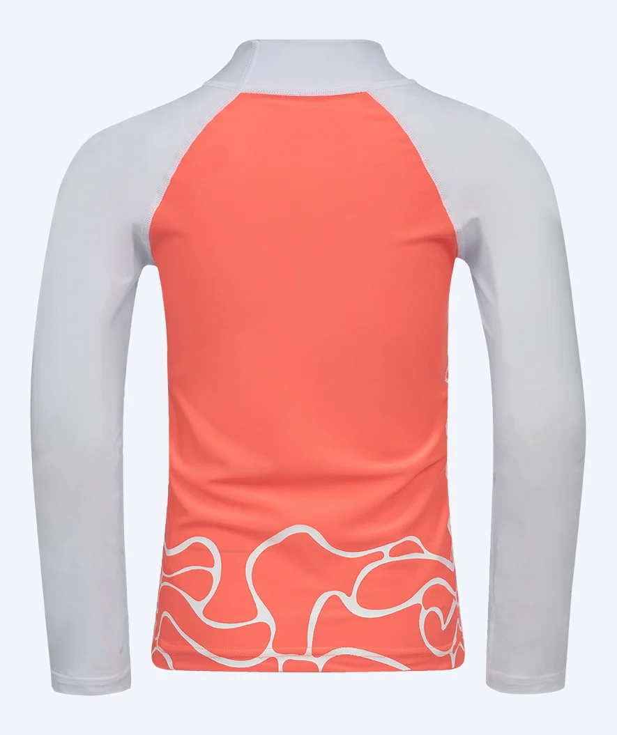 Watery UV-trøje til børn - Chilton Langærmet Rashguard - Lyserød/hvid