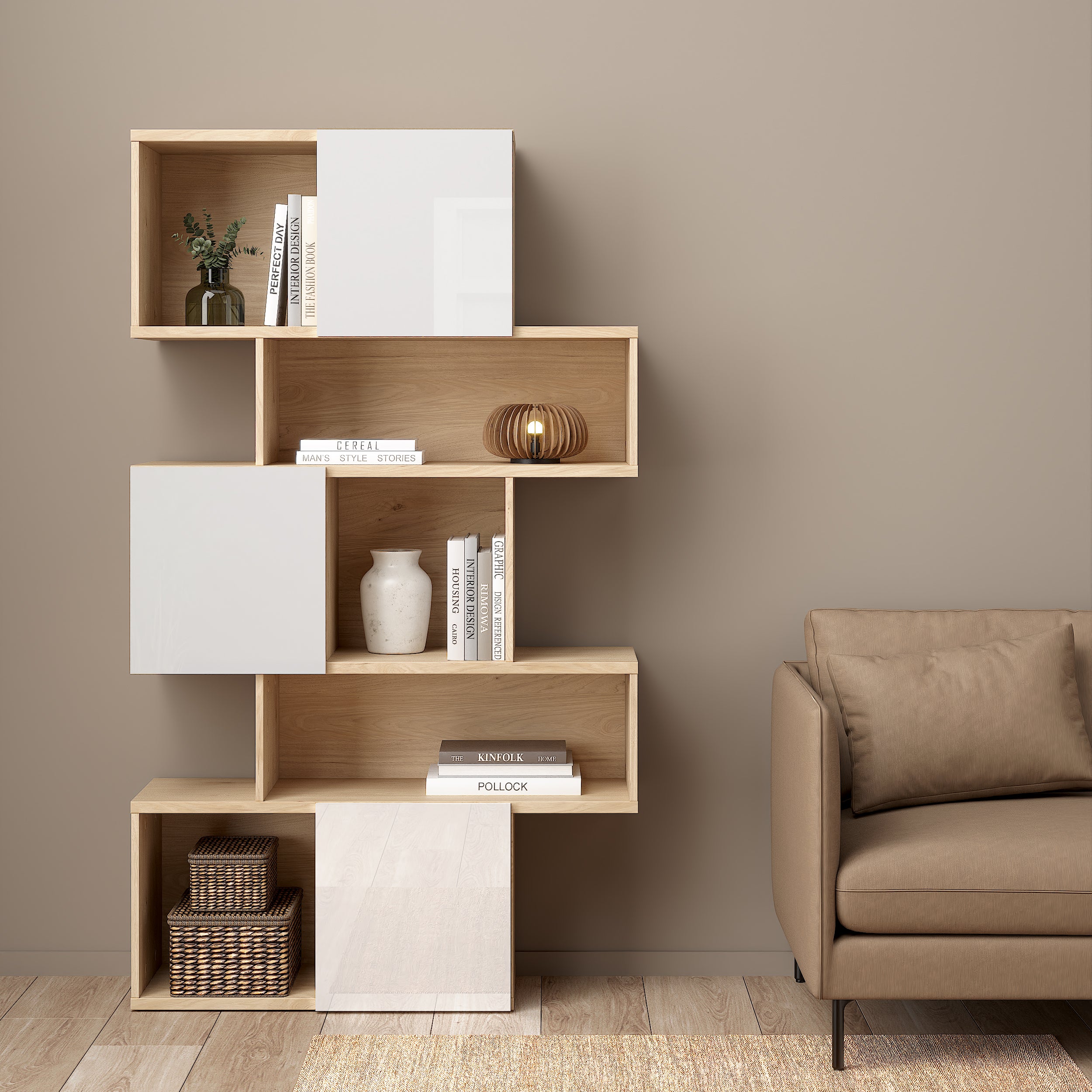 by fonQ basic Puzzle Boekenkast Asymmetrisch - Wit
